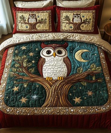 Feathered Wisdom 3-Piece Quilted Bedding Set