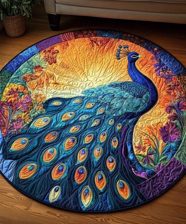 Feathers Of Elegance Quilted Round Mat