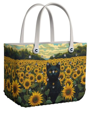 Chic Sunflower Cat Tote Bag – Vibrant, Stylish & Eco-Friendly Handbag For Cat Lovers