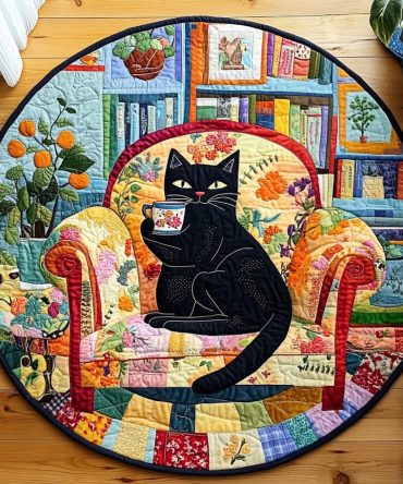 Feline Dreamland Quilted Round Mat