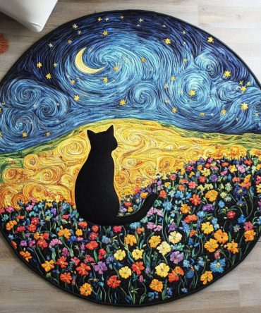 Feline Dreamland Quilted Round Mat
