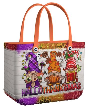 Festive Gnome Tote Bag - Hallothanksmas Design For Holidays, Shopping & Gifts