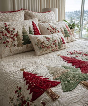 Festive Charm 3-Piece Quilted Bedding Set