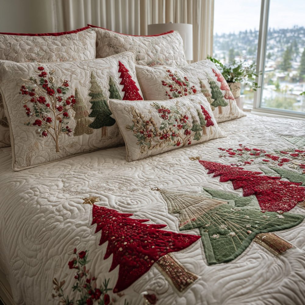 Festive Charm 3-Piece Quilted Bedding Set