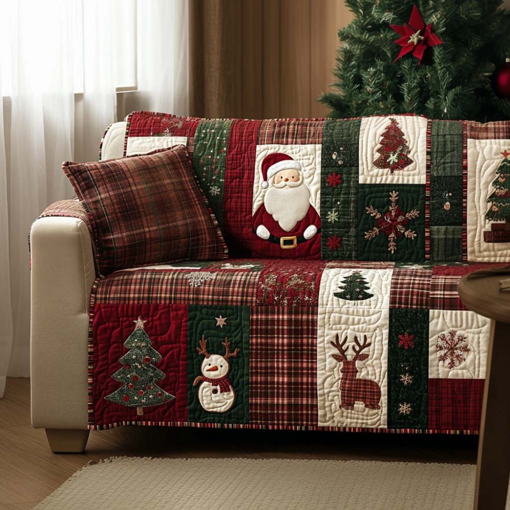 Festive Cheer Quilted Sofa Cover