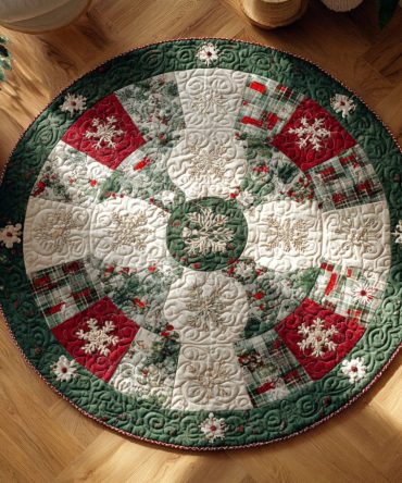 Festive Cozy Quilted Round Mat