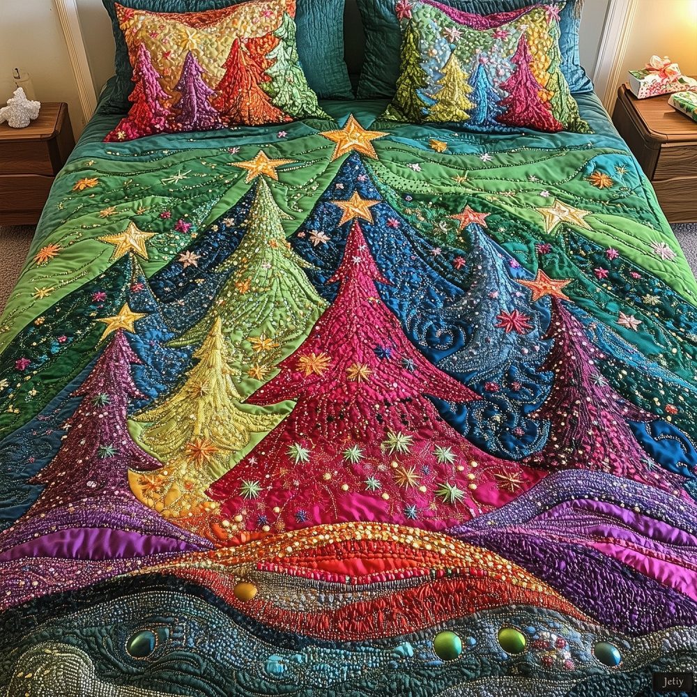 Festive Forest 3-Piece Quilted Bedding Set
