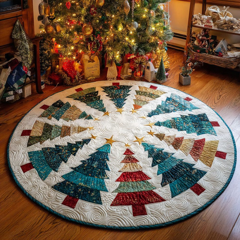 Festive Forest Quilted Round Mat