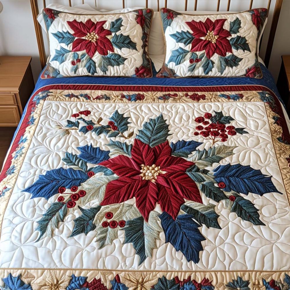 Festive Glow 3-Piece Quilted Bedding Set