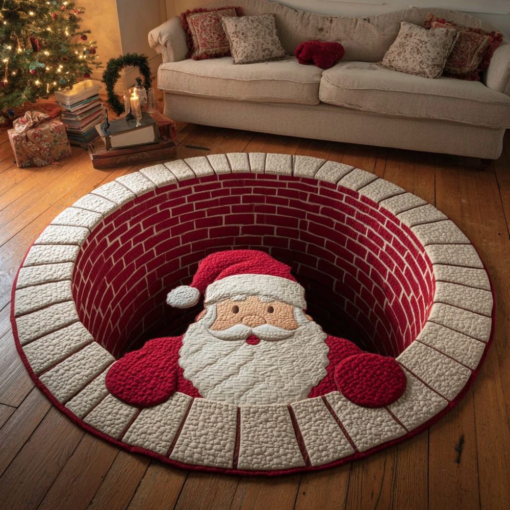 Festive Glow Quilted Round Mat