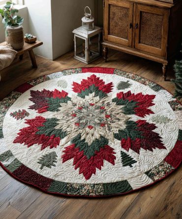 Festive Glow Quilted Round Mat