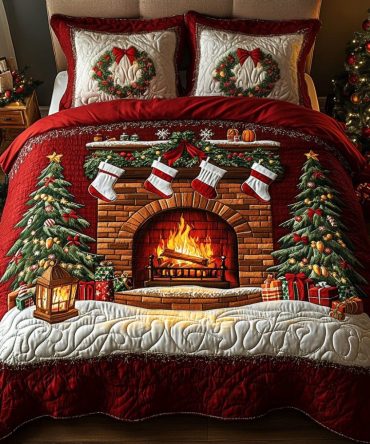 Festive Hearth 3-Piece Quilted Bedding Set