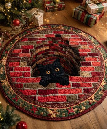 Festive Hearth Quilted Round Mat
