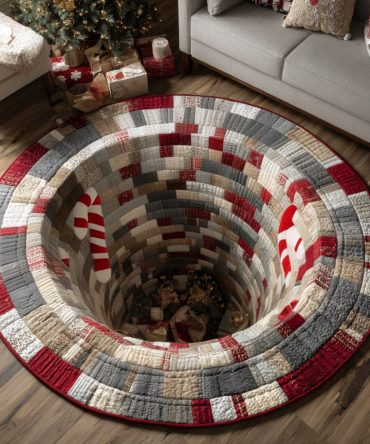 Festive Hollow Quilted Round Mat