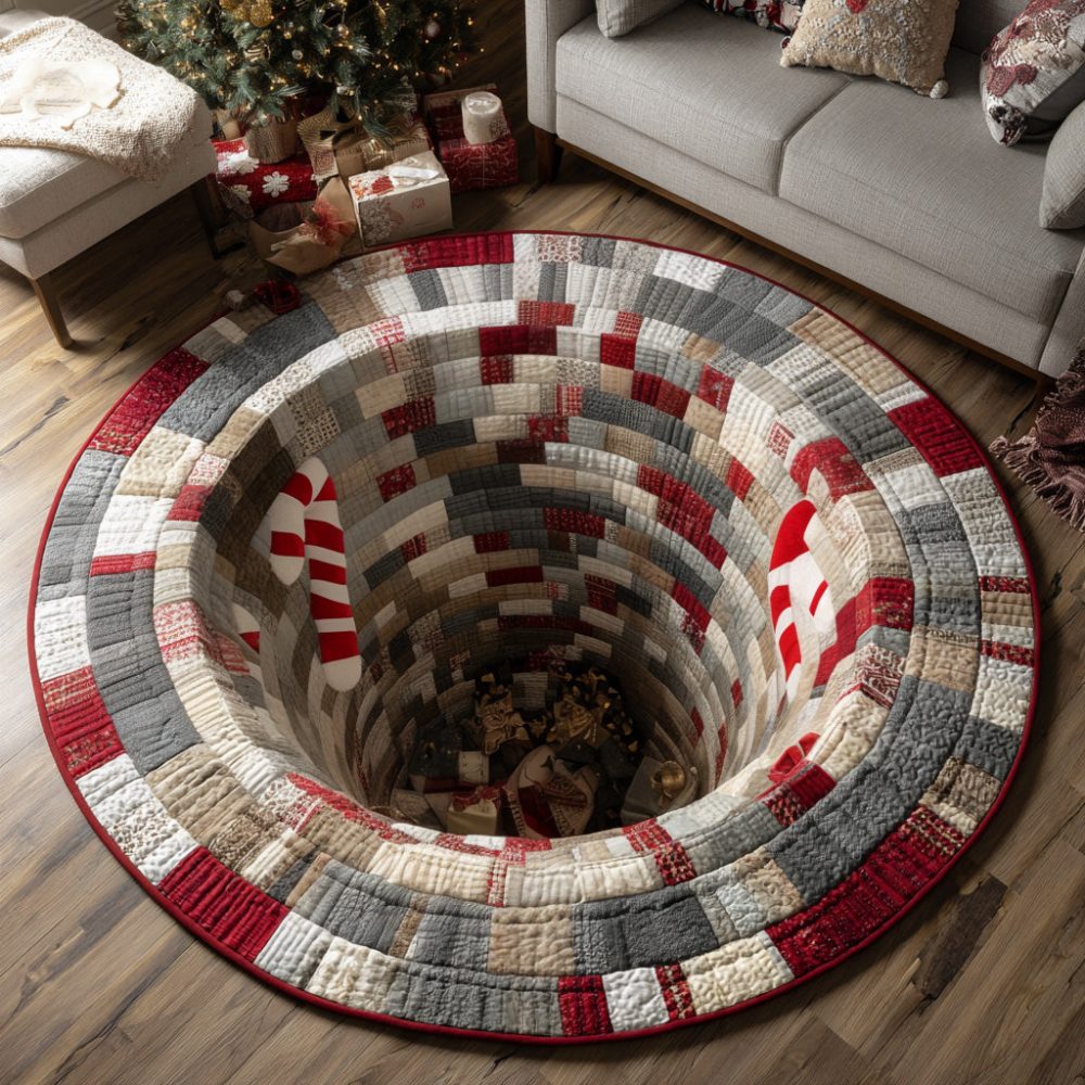 Festive Hollow Quilted Round Mat