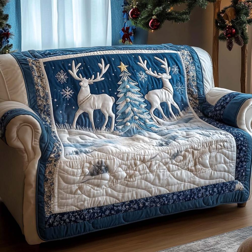 Festive Magic Quilted Sofa Cover