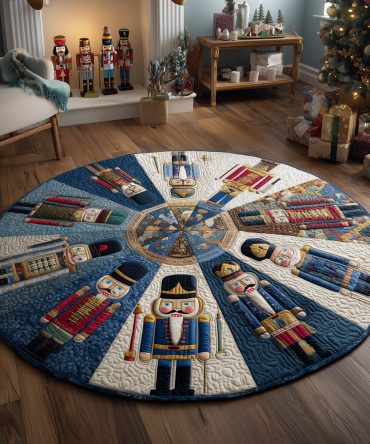 Festive Nutcracker Quilted Round Mat