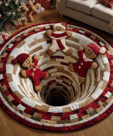 Festive Rings Quilted Round Mat