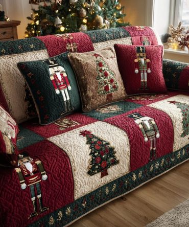 Festive Sentinel Quilted Sofa Cover