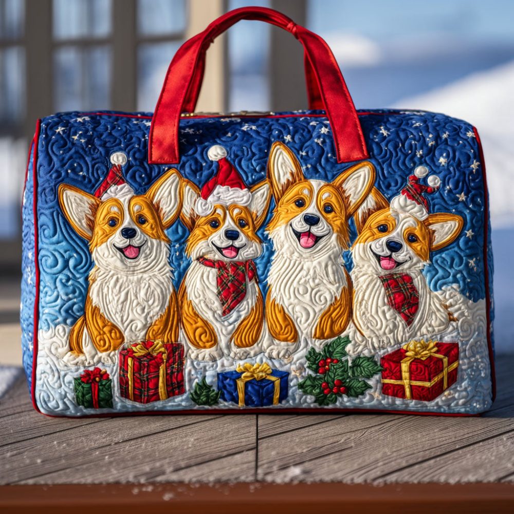 Festive Tail Wags Quilted Duffle Bag