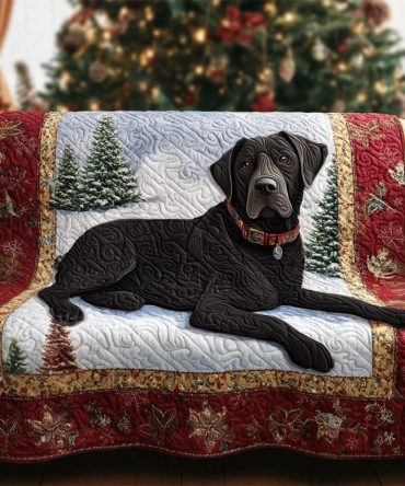 Fetch The Day Black Lab Quilted Sofa Cover