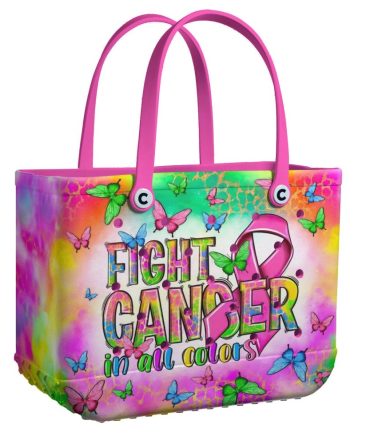 Colorful Butterfly Tote Bag - Fight Cancer With Style & Support - Perfect Gift For Awareness & Hope