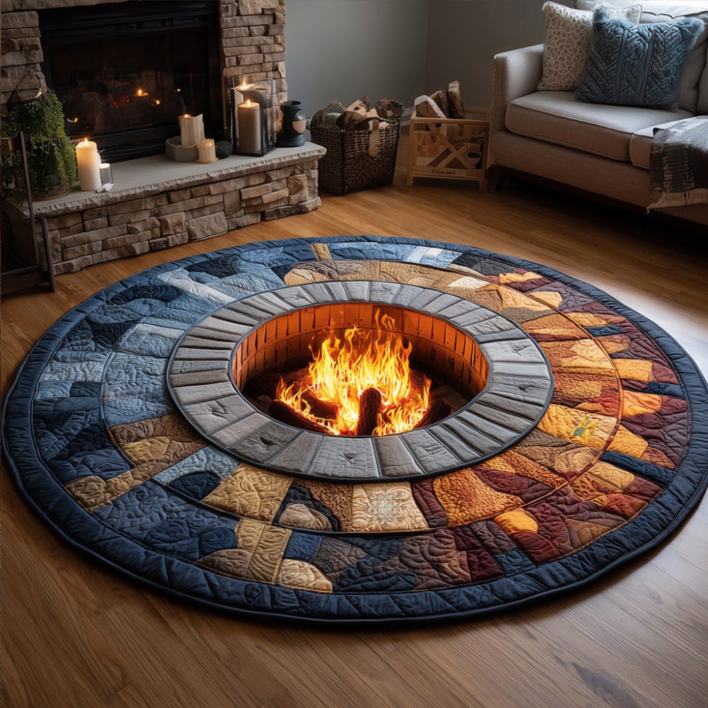 Fireside Tales Quilted Round Mat