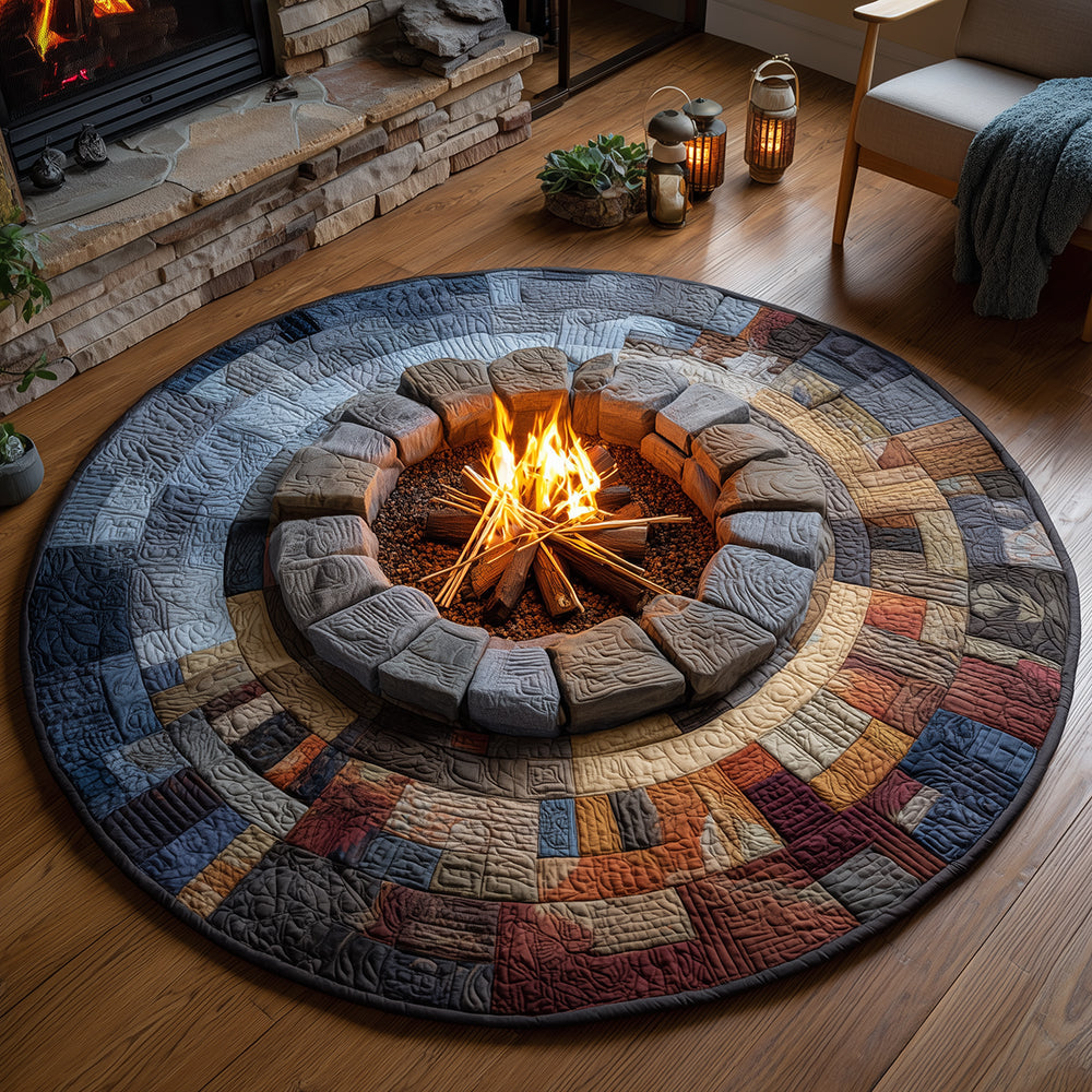 Fireside Warmth Quilted Round Mat