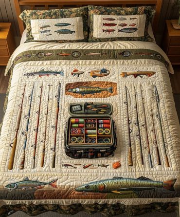 Fishing Expedition 3-Piece Quilted Bedding Set
