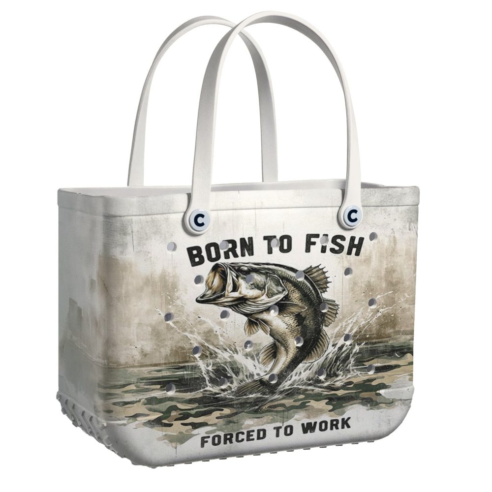Born To Fish Tote Bag – Durable, Stylish Fishing Gear Carrier For Outdoor Enthusiasts