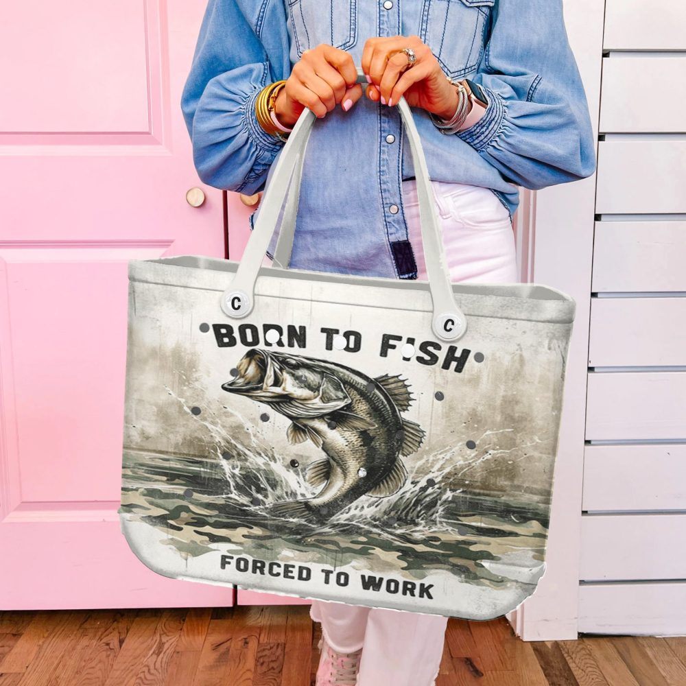 Born To Fish Tote Bag – Durable, Stylish Fishing Gear Carrier For Outdoor Enthusiasts - Image 5