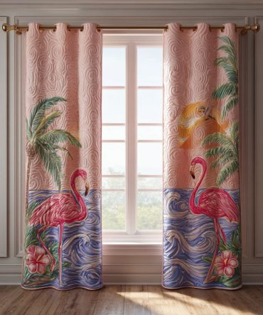 Flamingo Muse Quilted Curtains