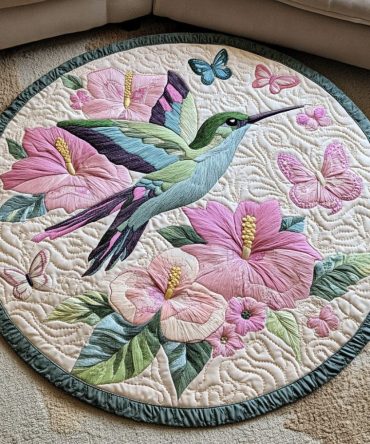 Flight Of Wonder Quilted Round Mat