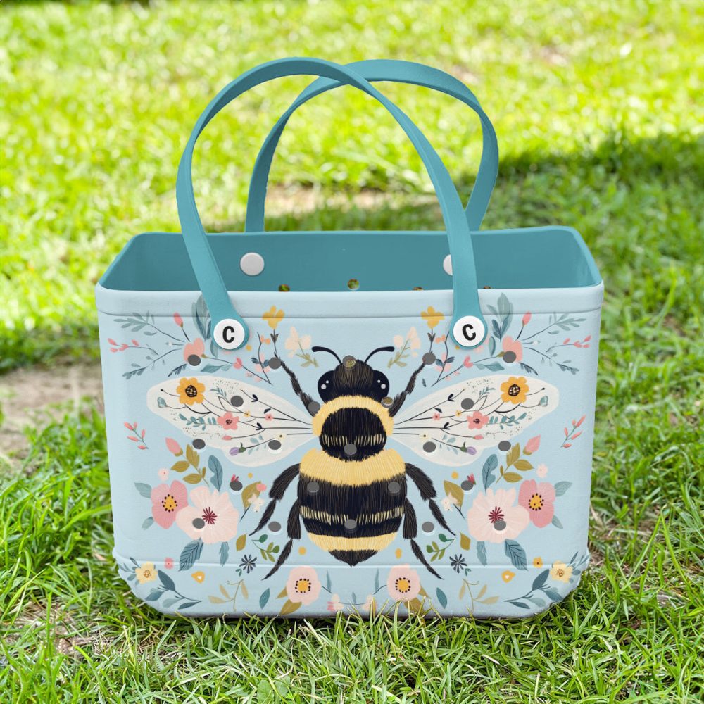 Stylish Bee Tote Bag - Eco-Friendly, Durable & Floral Design - Perfect For Shopping & Beach - Image 2