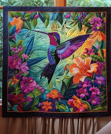 Floral Fantasy Quilted Blanket