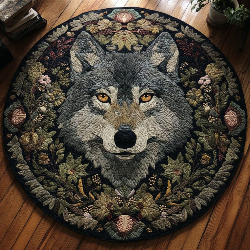 Floral Alpha Quilted Round Mat