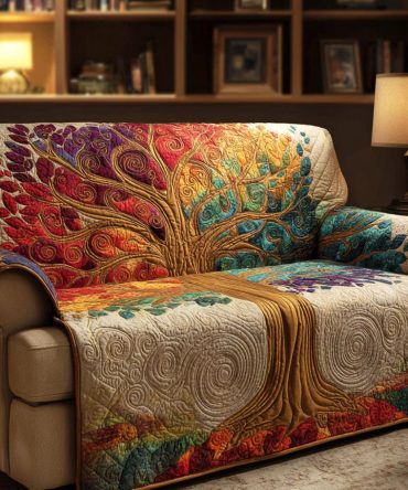 Floral Dawn Quilted Sofa Cover
