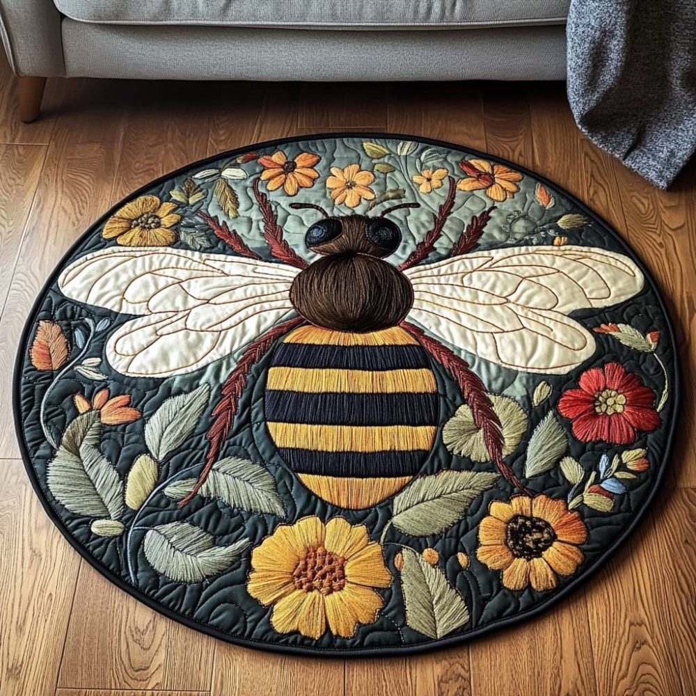 Floral Flight Quilted Round Mat