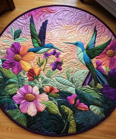 Floral Flutter Quilted Round Mat