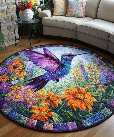 Floral Flutter Quilted Round Mat
