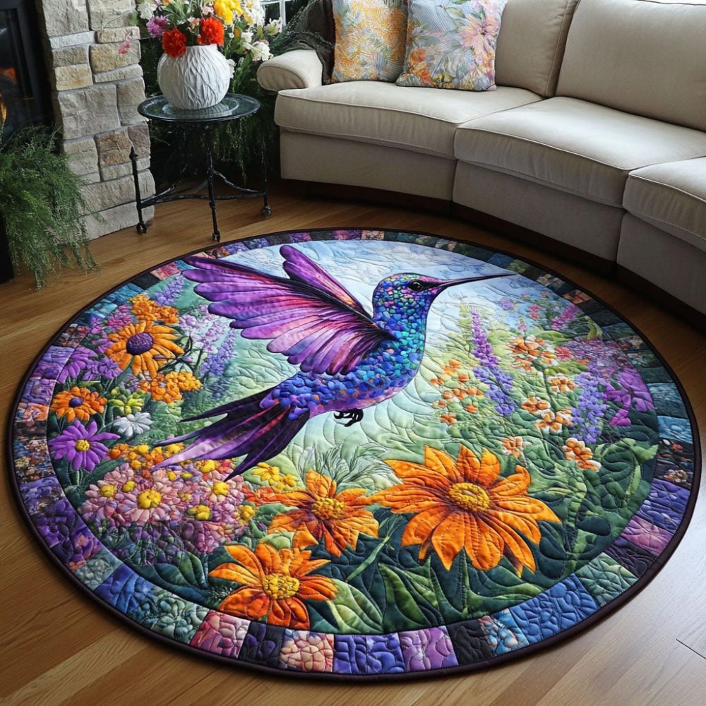 Floral Flutter Quilted Round Mat