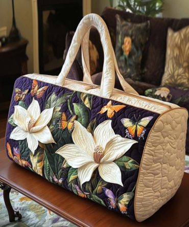 Floral Harmony Quilted Duffle Bag