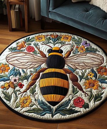 Floral Majesty Quilted Round Mat