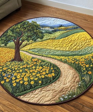 Floral Way Quilted Round Mat