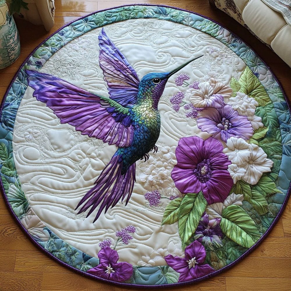 Floral Wings Quilted Round Mat