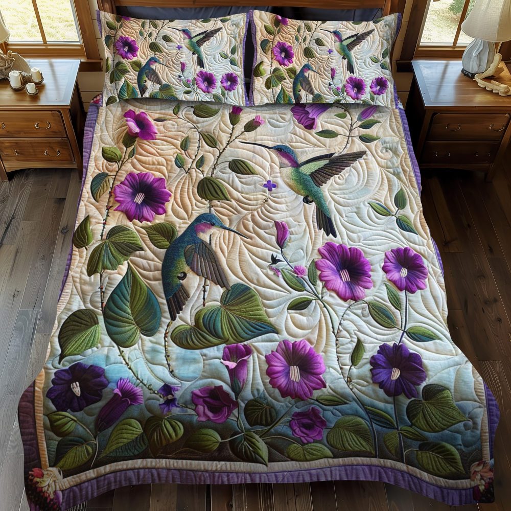 Flower Dance 3-Piece Quilted Bedding Set - Image 2