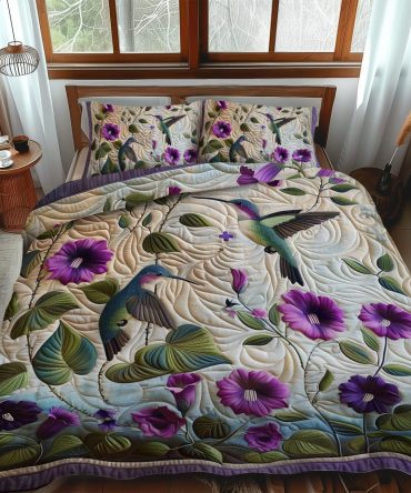 Flower Dance 3-Piece Quilted Bedding Set