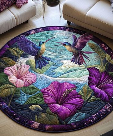 Flower Flight Quilted Round Mat