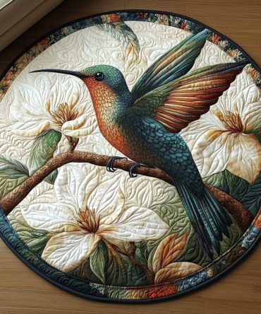 Fluttering Beauty Quilted Round Mat