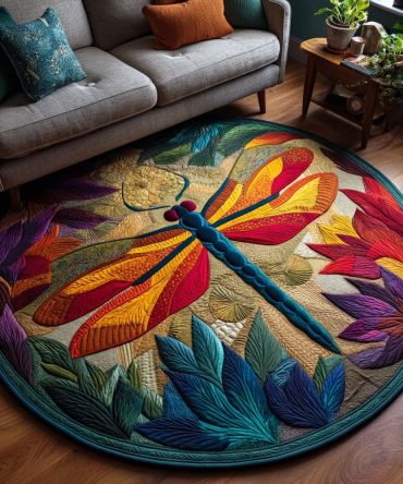 Fluttering Beauty Quilted Round Mat